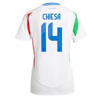 Camiseta Italia Federico Chiesa #14 Segunda Equipación Replica Eurocopa 2024 para mujer mangas cortas